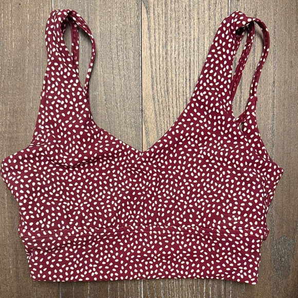 BuffBunny Maroon and White Boss Print Sports Bra - Picture 1 of 1